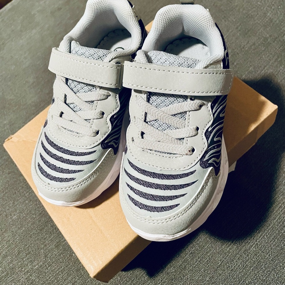Size 9 grey toddler sneakers, brand new in box